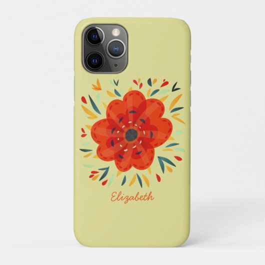 Decoratieve Oranje bloem Abstracte botanische naam Case-Mate iPhone Case (Achterkant)