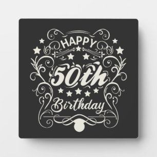Decoratieve ornamentale Happy 50th Birthday. Fotoplaat