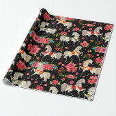 Decoratieve paarden cadeaupapier (Uitgerold)