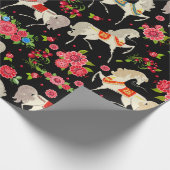 Decoratieve paarden cadeaupapier (Hoek)