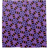 Decoratieve Paarse Black Pink Douchegordijn (Voorkant)