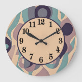 Decoratieve paarse en blauwe abstracte golven grote klok (Voorkant)