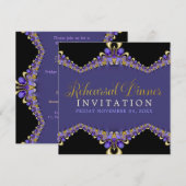 Decoratieve Paarse repetitie Invitaties binnenin Kaart (Voorkant / Achterkant)