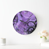 Decoratieve Paarse wandklok met zwart en patroon (Huis)