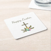 Decoratieve Paaseieren Botanische Eenvoudige Kruis Kartonnen Onderzetters (Schuin)