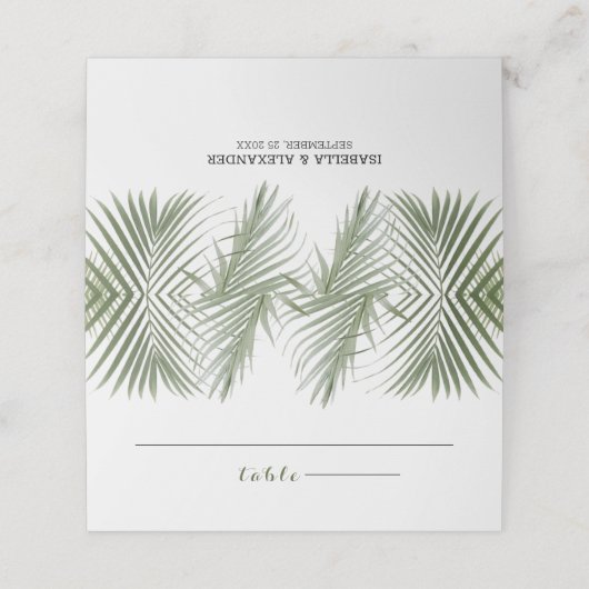 Decoratieve palmboom plaatskaartje (Buitenkant ongevouwen)
