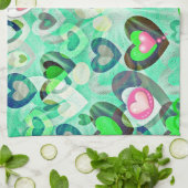 decoratieve pastelharten keukenhanddoek (Gevouwen)