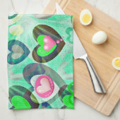 decoratieve pastelharten keukenhanddoek (Quarter Fold)