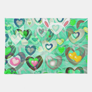 decoratieve pastelharten keukenhanddoek