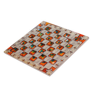 Decoratieve Patron Afbeelding Grote Keramische Fot Tegeltje