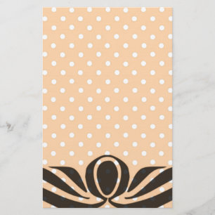 Decoratieve Peach Polka Dots Briefpapier