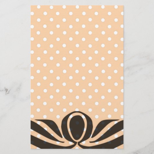 Decoratieve Peach Polka Dots Briefpapier (Voorkant)