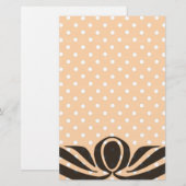 Decoratieve Peach Polka Dots Briefpapier (Voorkant / Achterkant)