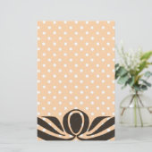 Decoratieve Peach Polka Dots Briefpapier (Staand voorkant)
