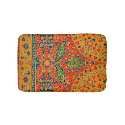 Decoratieve Perzische bloemenprint Badmat (Voorkant)