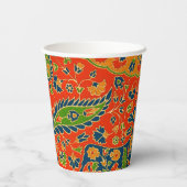 Decoratieve Perzische bloemenprint Papieren Bekers (Achterkant)