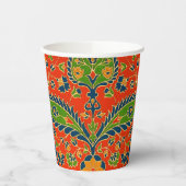 Decoratieve Perzische bloemenprint Papieren Bekers (Links)