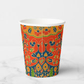 Decoratieve Perzische bloemenprint Papieren Bekers (Rechts)