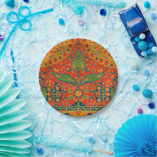 Decoratieve Perzische bloemenprint Papieren Bordje (Feest)
