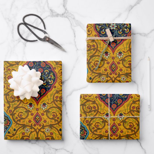  decoratieve Perzische bloemkunst Inpakpapier Vel (Voorkant)