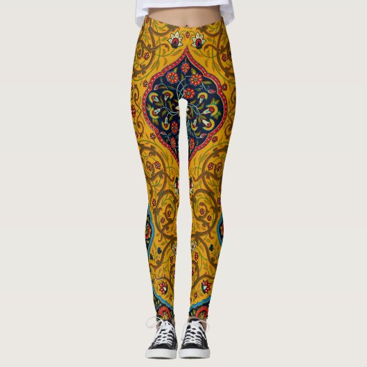  decoratieve Perzische bloemkunst Leggings (Voorkant)