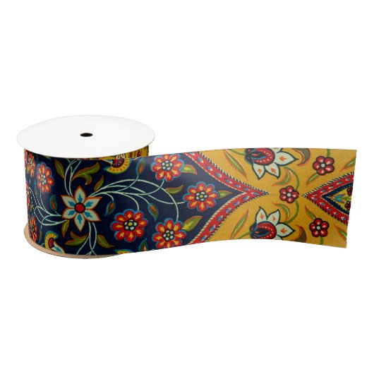 decoratieve Perzische bloemkunst Satijnen Lint (Spoel)