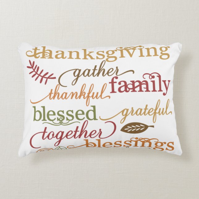 Decoratieve piloot Thanksgiving Blessings Accent Kussen (Voorkant)