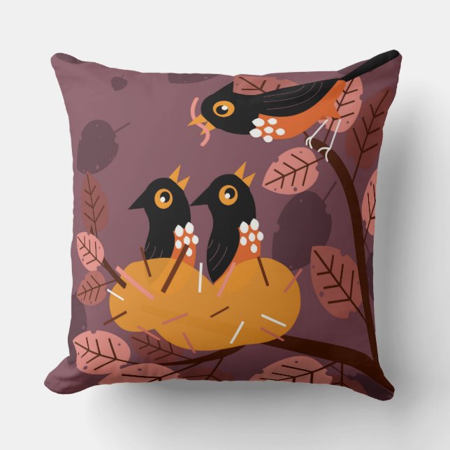 Decoratieve piloot voor moeder vogelpest kussen (Voorkant)