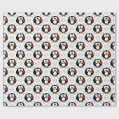 Decoratieve pinguïn cadeaupapier (Vlak)
