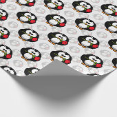 Decoratieve pinguïn cadeaupapier (Hoek)