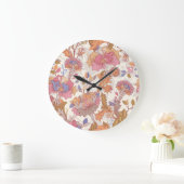 Decoratieve pioenen: kleurrijk bloemenpatroon. grote klok (Huis)