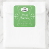 Decoratieve Plain Pastel Groen Bloeit Vierkante Sticker (Tas)