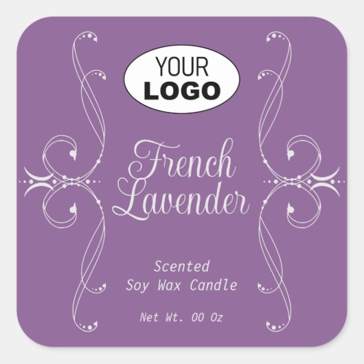 Decoratieve Plain Pastel Paarse Bloei  Vierkante Sticker (Voorkant)