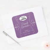 Decoratieve Plain Pastel Paarse Bloei  Vierkante Sticker (Envelop)