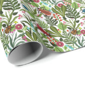 Decoratieve Planten en Insecten: Naadloos Ontwerp. Cadeaupapier (Rol Hoek)