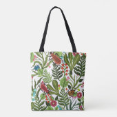 Decoratieve Planten en Insecten: Naadloos Ontwerp. Tote Bag (Achterkant)