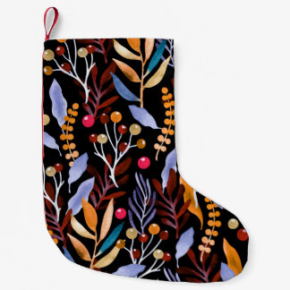 Decoratieve planten, kruiden, bessen en bladeren.  kleine kerstsok