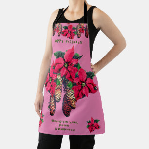 Decoratieve Poinsettia Denneappel Schort