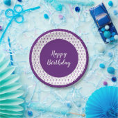 Decoratieve Polka Dot Gelukkige Verjaardag Papieren Bordje (Feest)