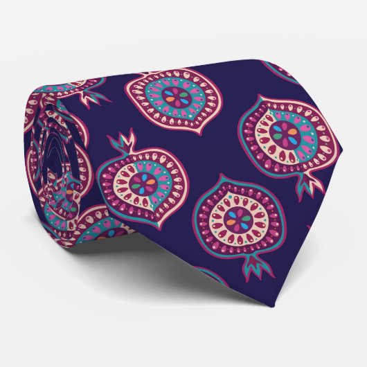 Decoratieve Pomegranate Pattern-Stropdas Stropdas (Opgerold)