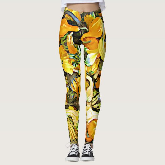 Decoratieve Pompoen en Kalebas Halloween Leggings (Voorkant)