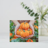 Decoratieve pompoenoogst close-up feestdagenkaart (Staand voorkant)