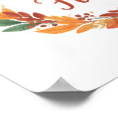 Decoratieve poster met Hallo Herfst (Hoek)