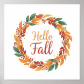 Decoratieve poster met Hallo Herfst (Voorkant)