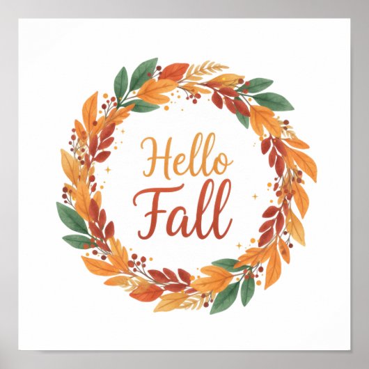 Decoratieve poster met Hallo Herfst (Voorkant)