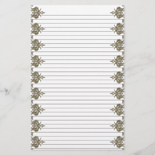 Decoratieve rand briefpapier - optionele lijnen (Voorkant)