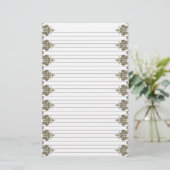 Decoratieve rand briefpapier - optionele lijnen (Staand voorkant)