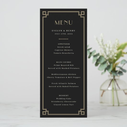 Decoratieve rand Elegant menu (Staand voorkant)