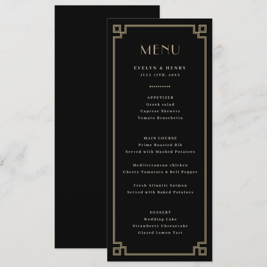 Decoratieve rand Elegant menu (Voorkant / Achterkant)