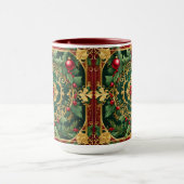 Decoratieve Red Gold Green Christmas Holiday Mok (Midden)
